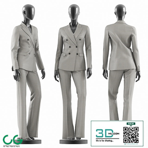 Woman Gray Suit